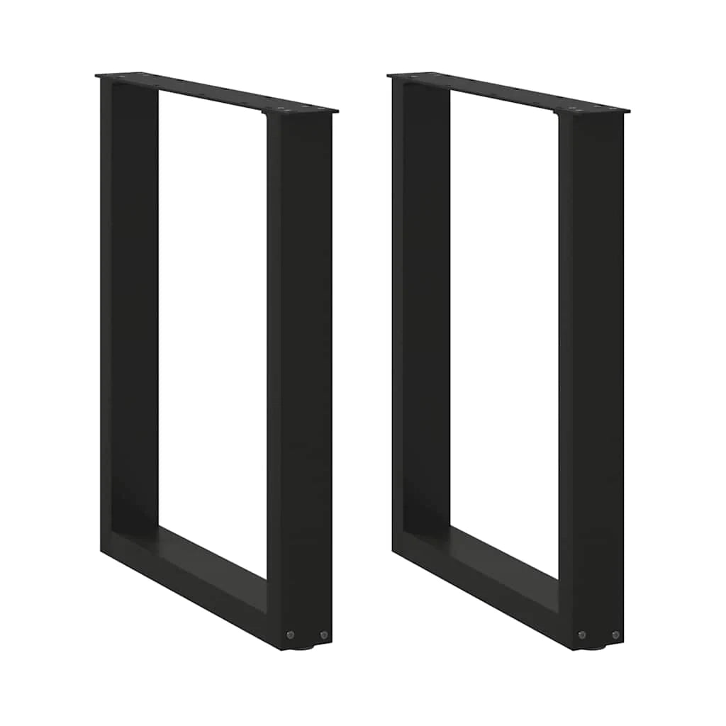 Set di 2 gambe regolabili per tavolo da pranzo a forma di U 70 x 72-73 cm design moderno acciaio nero 02_0057424