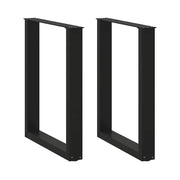 Set di 2 gambe regolabili per tavolo da pranzo a forma di U 70 x 72-73 cm design moderno acciaio nero 02_0057424