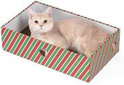 Krabbameubel periscopico con box, grande krabbaplanca per gatti, krabbaplanca a doppia faccia per gatti, aperture interattive, adatto per gatti da appartamento, con erba per gatti (1 pezzo, grande, legatura a cappio)