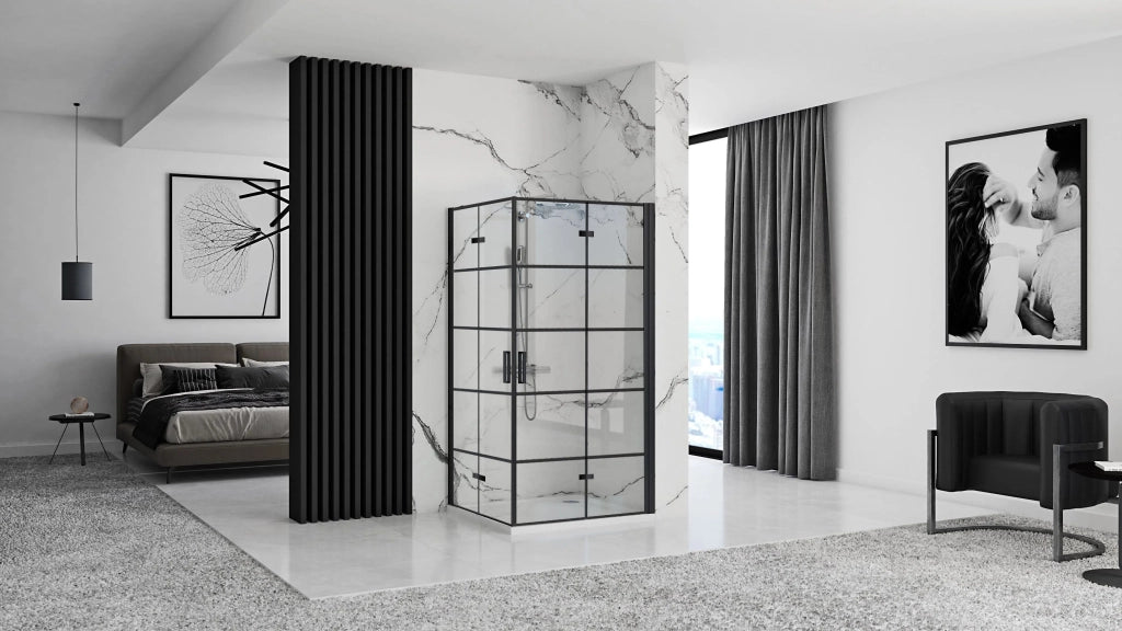 Cabina Doccia Rea Molier Black Double 90x90