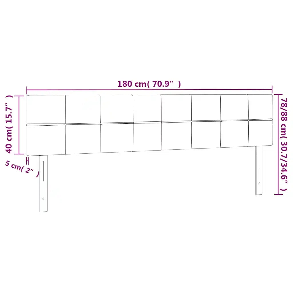 Testiera 2 pz-Set di 2 Testata del letto Blu scuro 90x5x78/88 cm in Velluto 168758