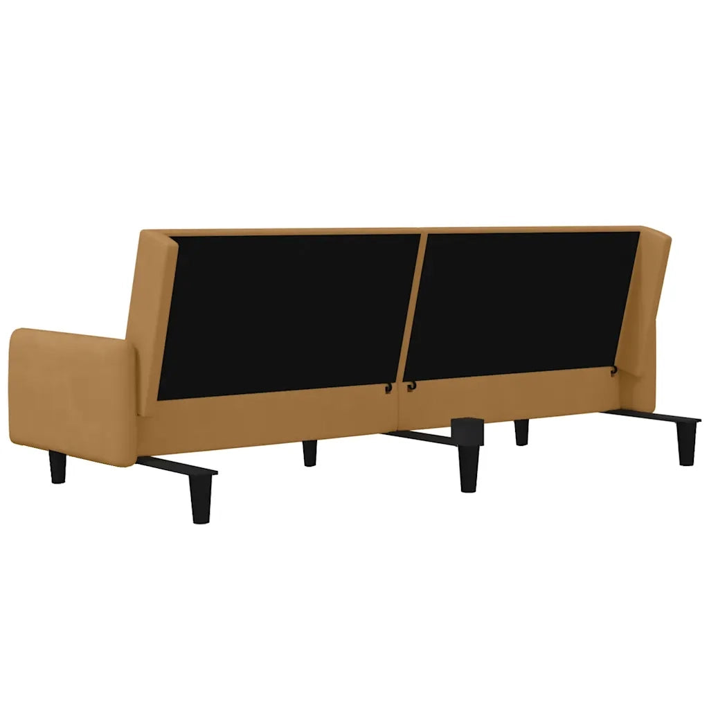 Divano letto | Sof¨¤ letto | Letto singolo a 2 Posti Marrone in Velluto