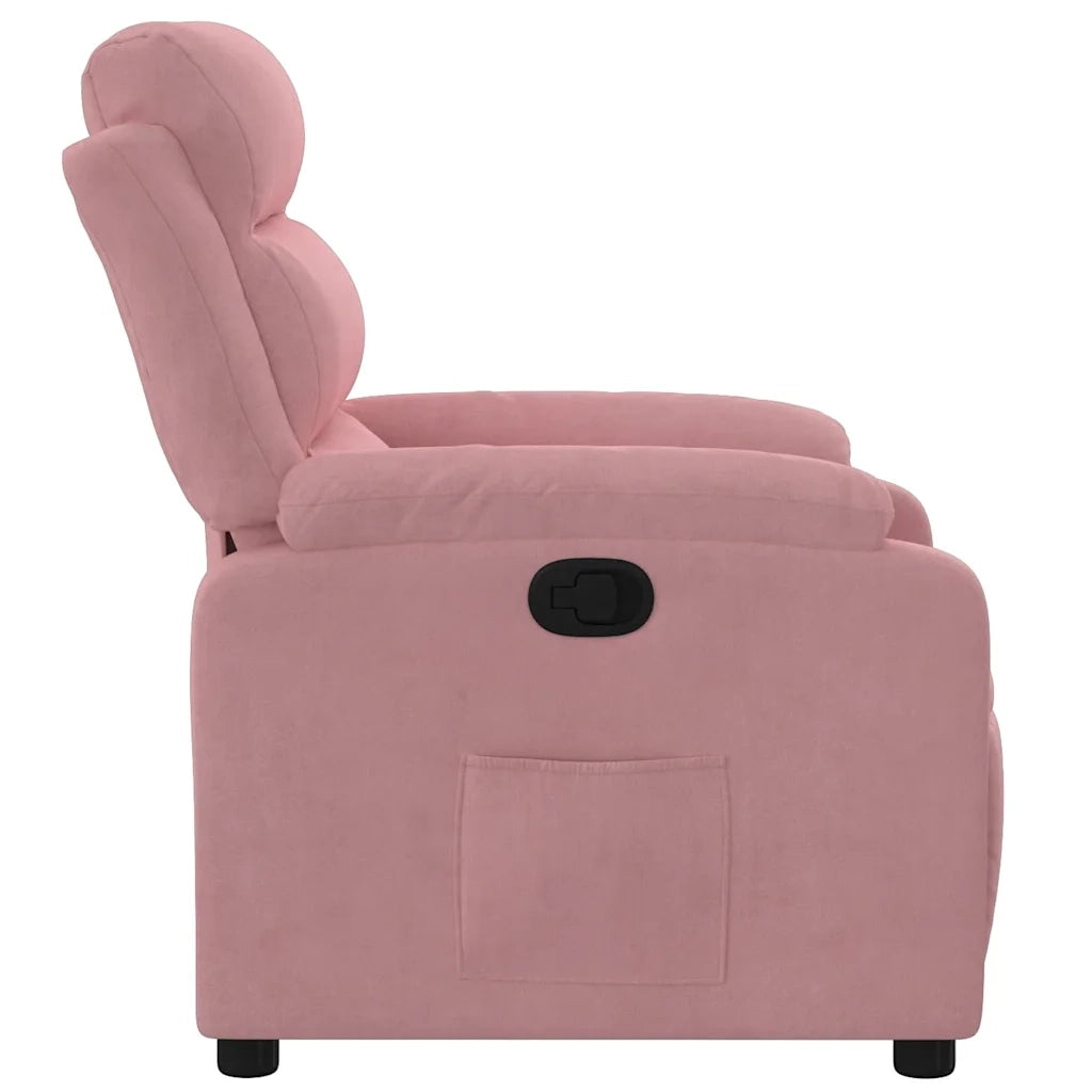 Poltrona Reclinabile Rosa in Velluto 373504