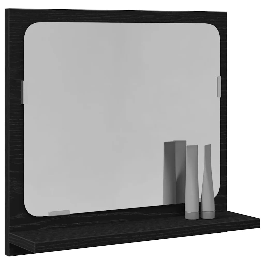 Specchio da Bagno Rovere Nero 40x10,5x37 cm Legno Multistrato 862524