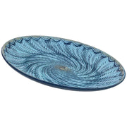 Vassoio decorativo in legno blu, 40x40x4h cm
