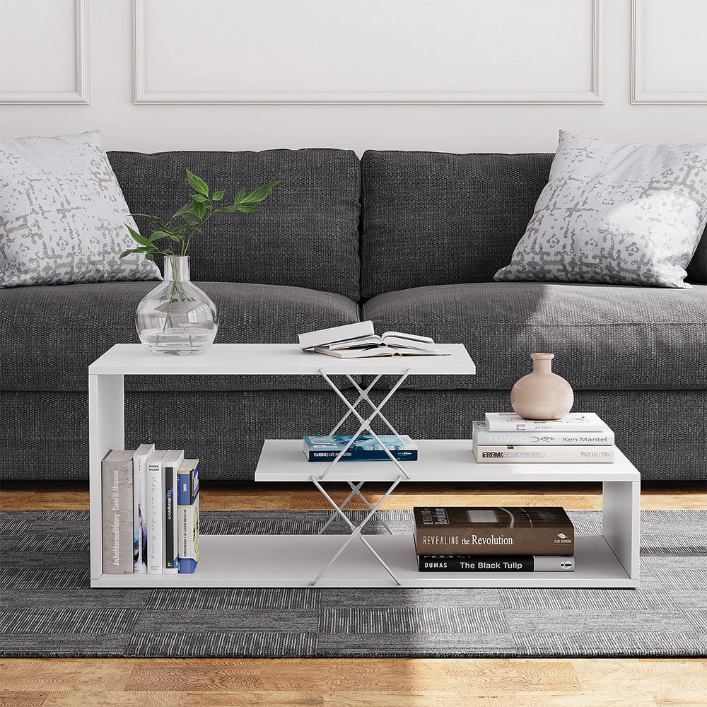 Vicco Tavolino da salotto Bianco 100 x 50 cm