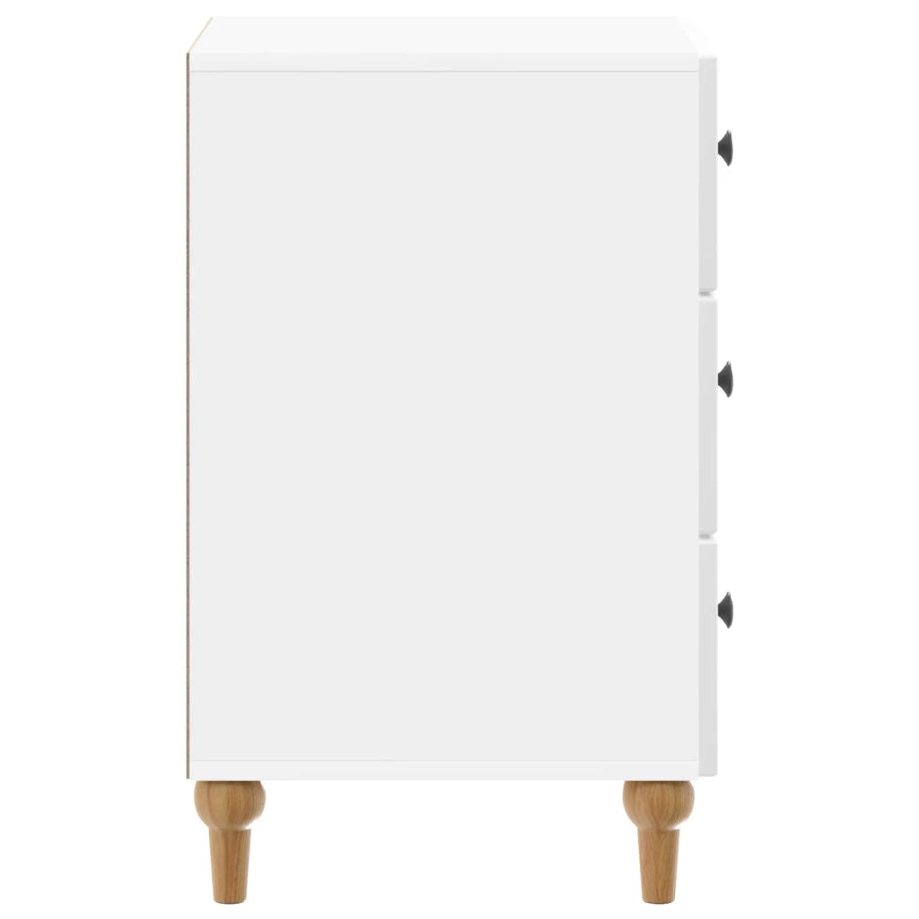 Comodino | Armadio da Notte | Mobiletto da notte con cassetto Bianco Lucido 43x 41 x 66,5 cm