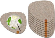 Set di 10 Onderzetters in Velluto | 13 x 11 cm | Onderzetters in Velluto di Vetro Sostenibili Oekotex | 10 Onderzetters per Bicchieri, Coppe, Candele, Tazze, Bar | Decorazione da Tavola | Beige