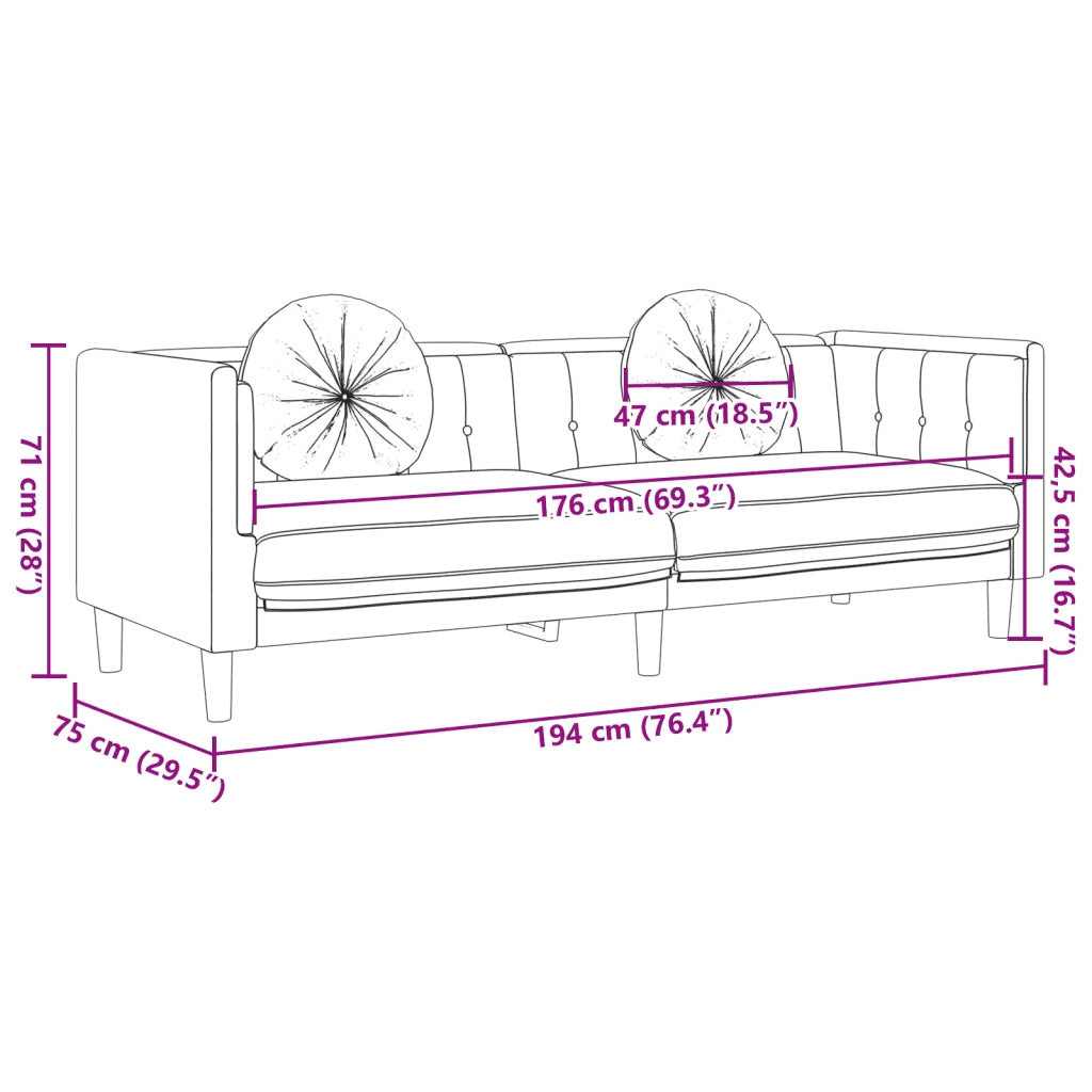 Set di Divani 2 pz con Cuscini Marrone in Velluto 3209266