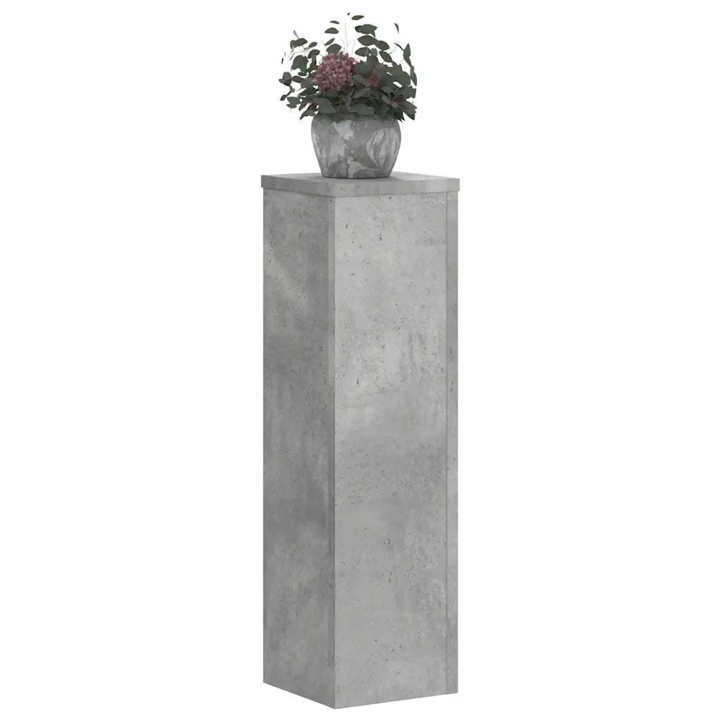 vidaXL Supporti per Piante 2 pz Grigio 17x17x60 cm Legno Multistrato