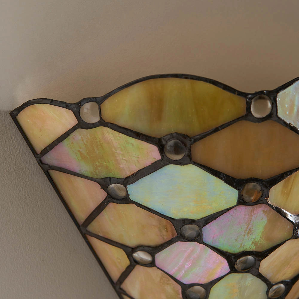 Applique Tiffany vetro beige geometrica 1xE14 40W Pearl