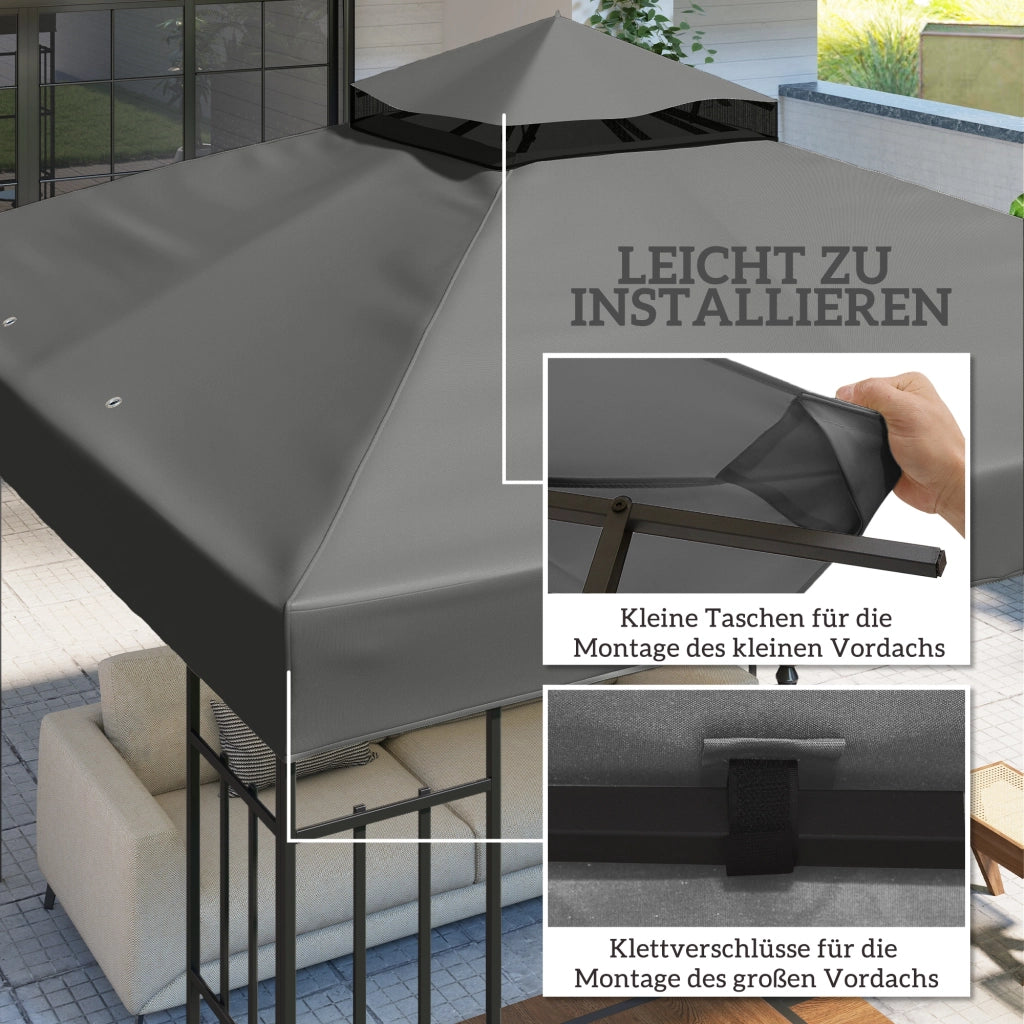 Tenda da giardino 3x3 metri ¨C zephmum ¨C grigio scuro UPF30+