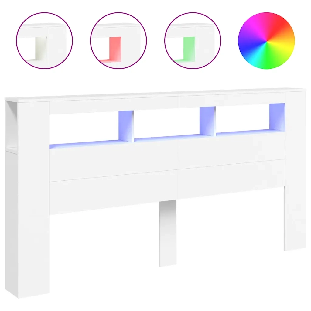 Testiera LED Bianca 200x18,5x103,5 cm Legno Multistratocod mxl 110280