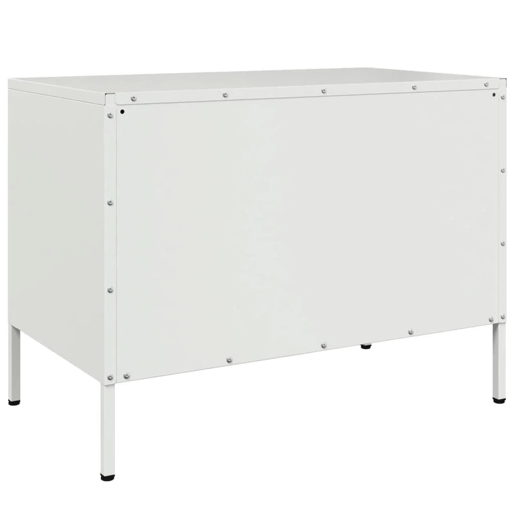 Mobile TV multimediale mensola TV credenza TV adatto per sala da pranzo soggiorno camera da letto 68 x 39 x 50,5 cm acciaio bianco 02_0026156