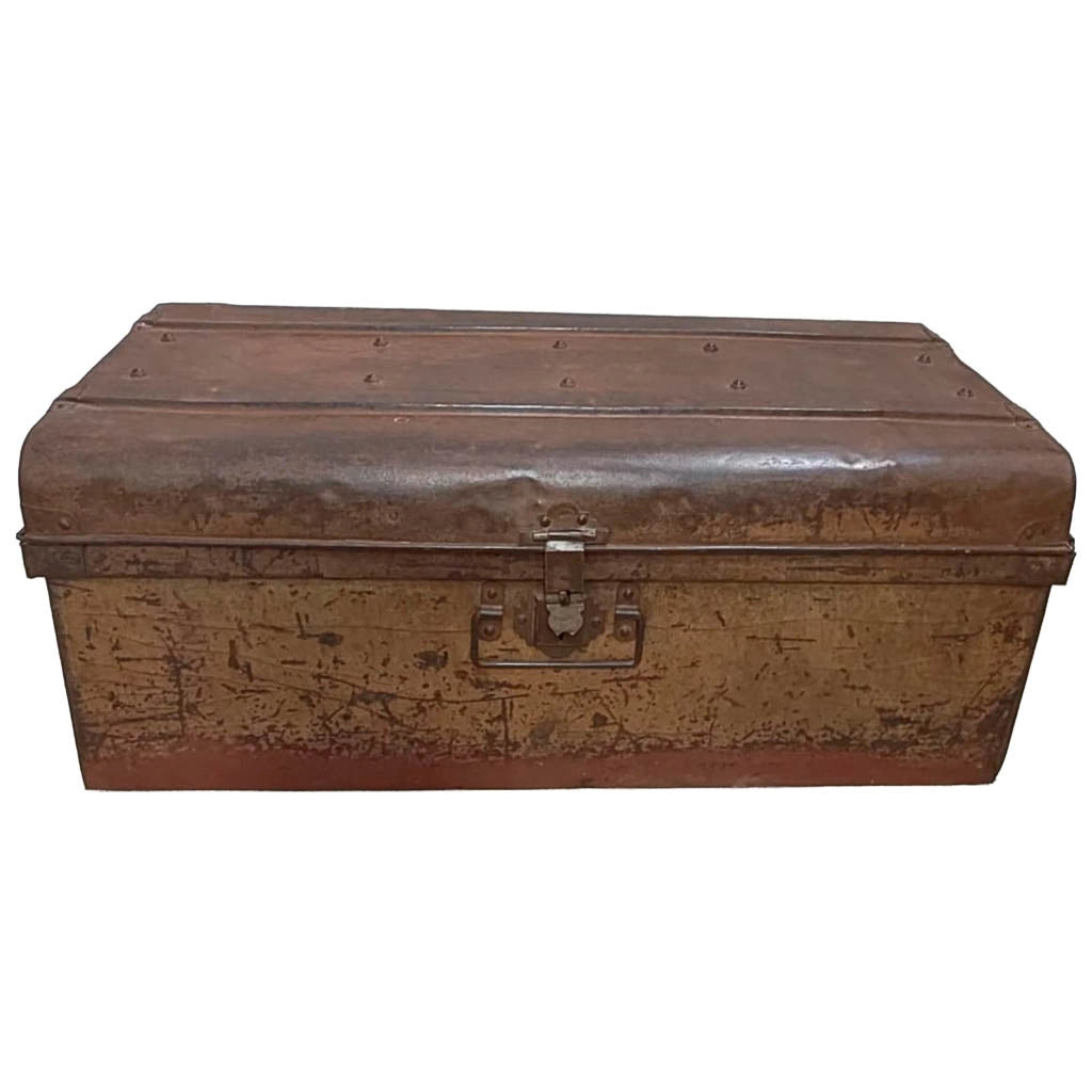 Valigia artigianale in metallo, 67x37x25h cm