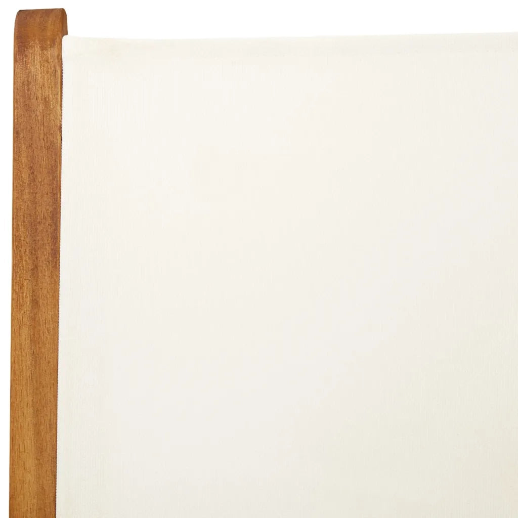 Sedie da Giardino Reclinabili 8pz Bianco Crema Tessuto e Legno