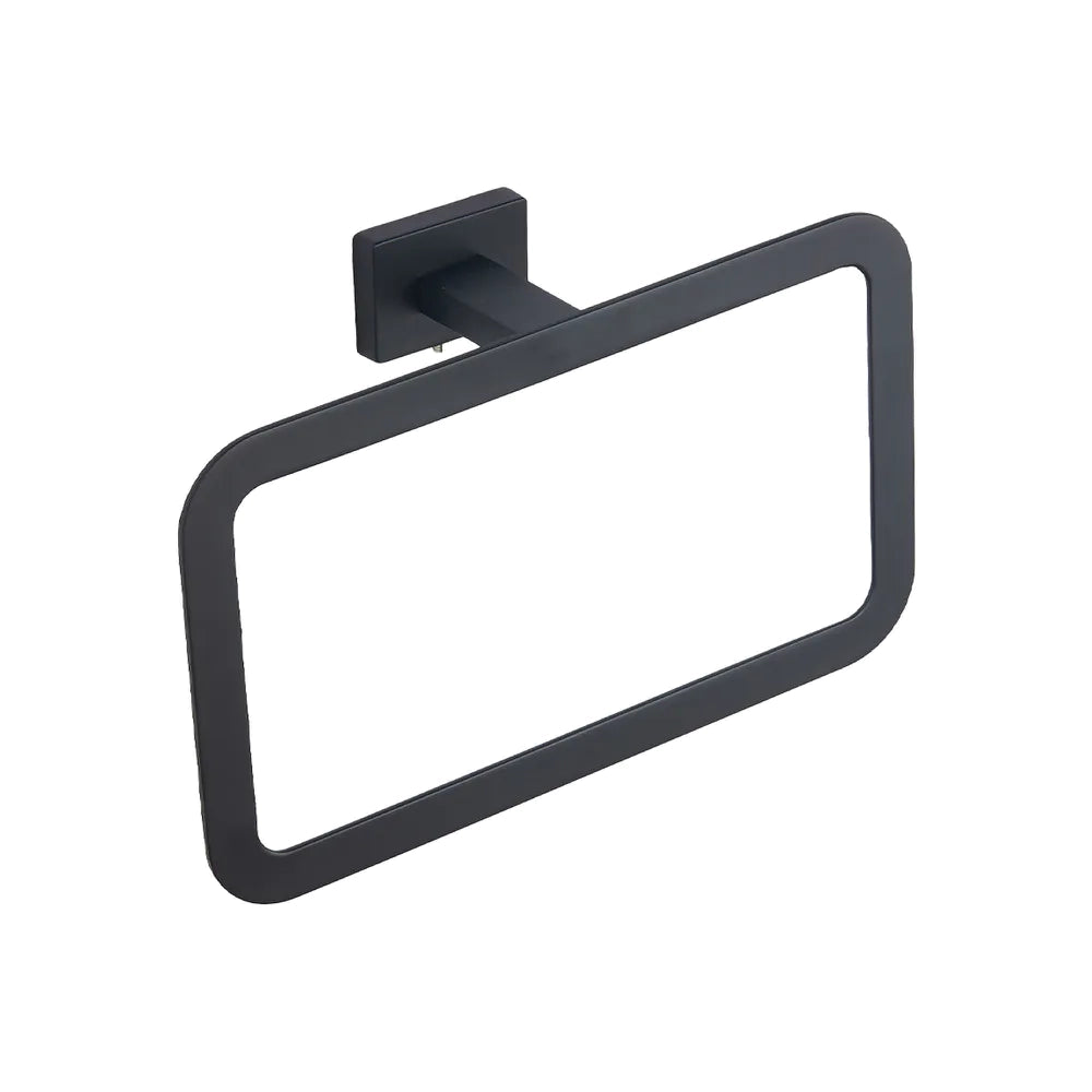 Porta asciugamano ad anello in zinco nero opaco | Arch