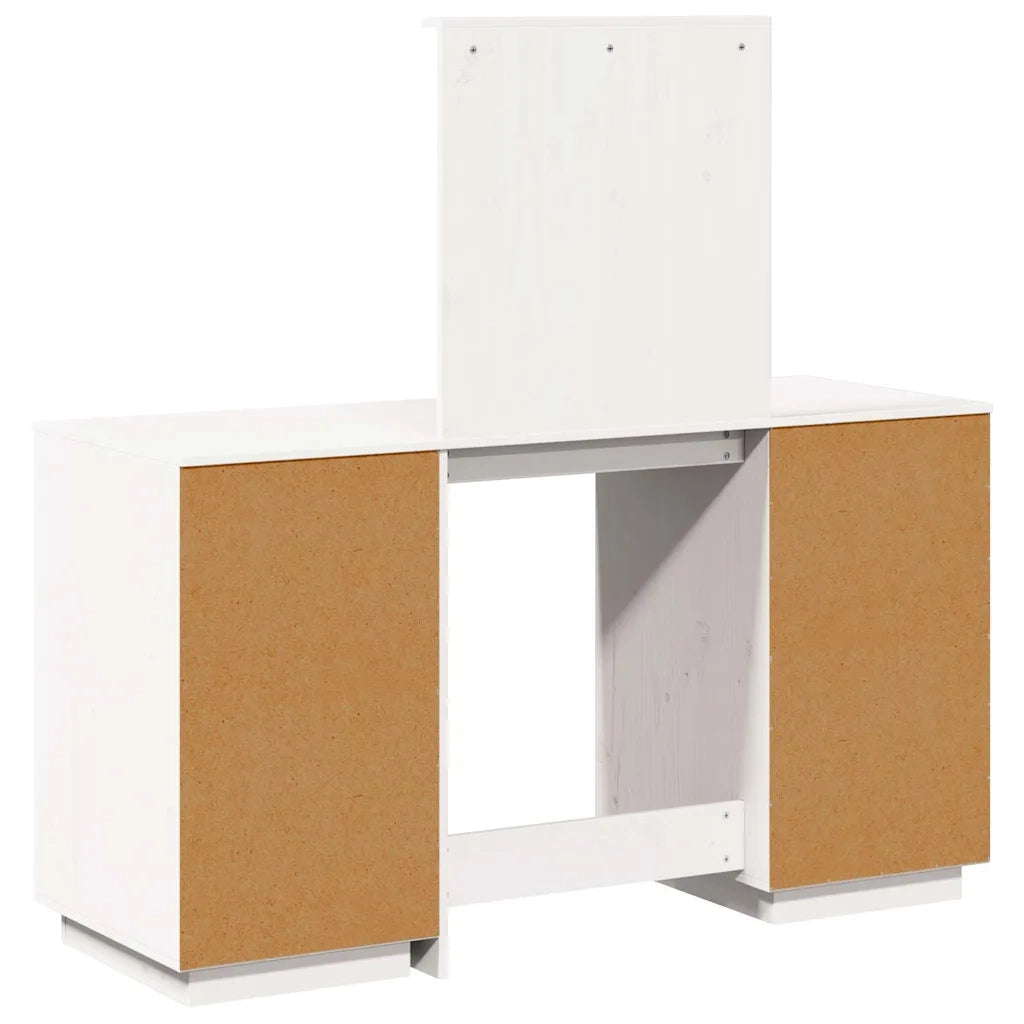 Set Toeletta con Specchio Bianco in Legno Massello di Pino cod mxl 65185