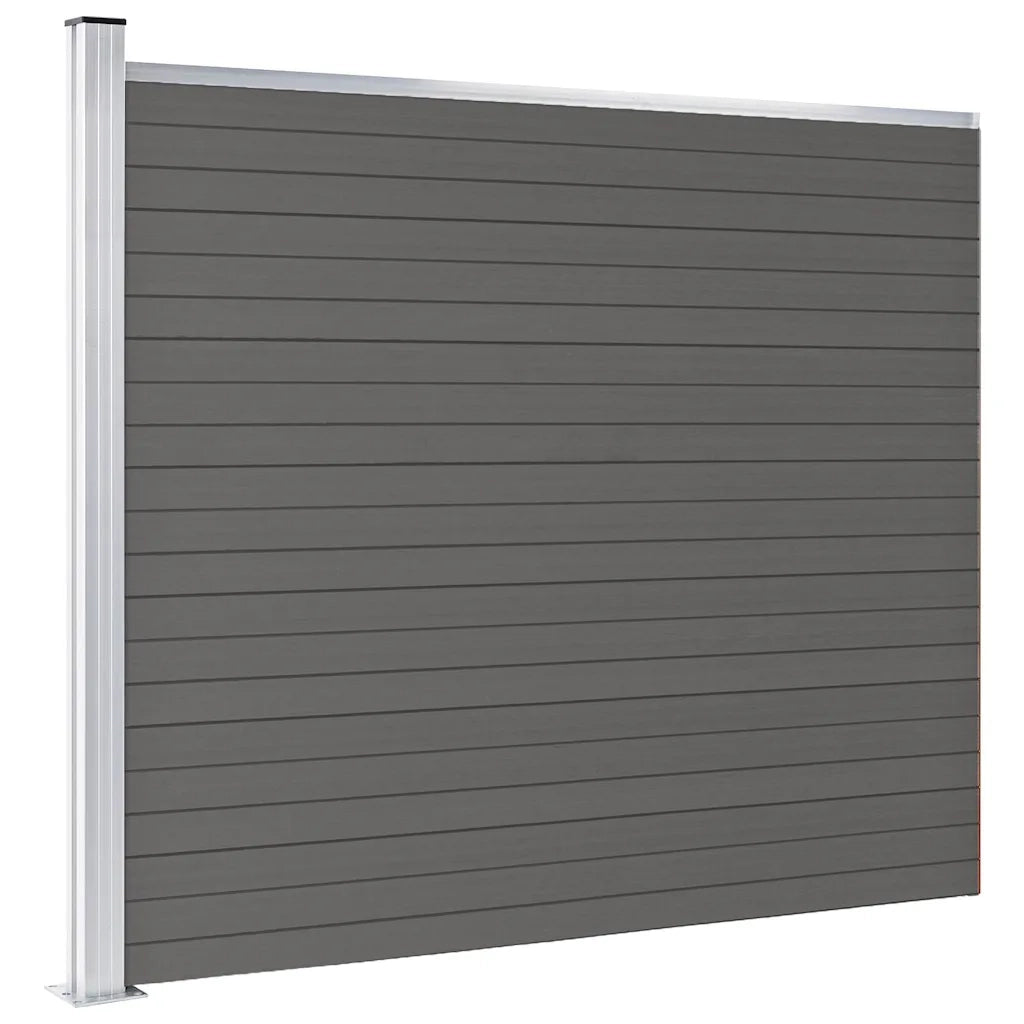 Pannello di Recinzione in WPC 175x146 cm Grigio 148983