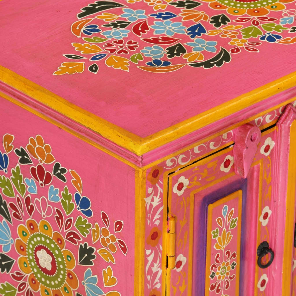 Mobile TV multimediale scaffale TV mobile TV sala da pranzo soggiorno camera da letto rosa 110 x 30 x 40 cm legno massello di mango rosa 02_0028289
