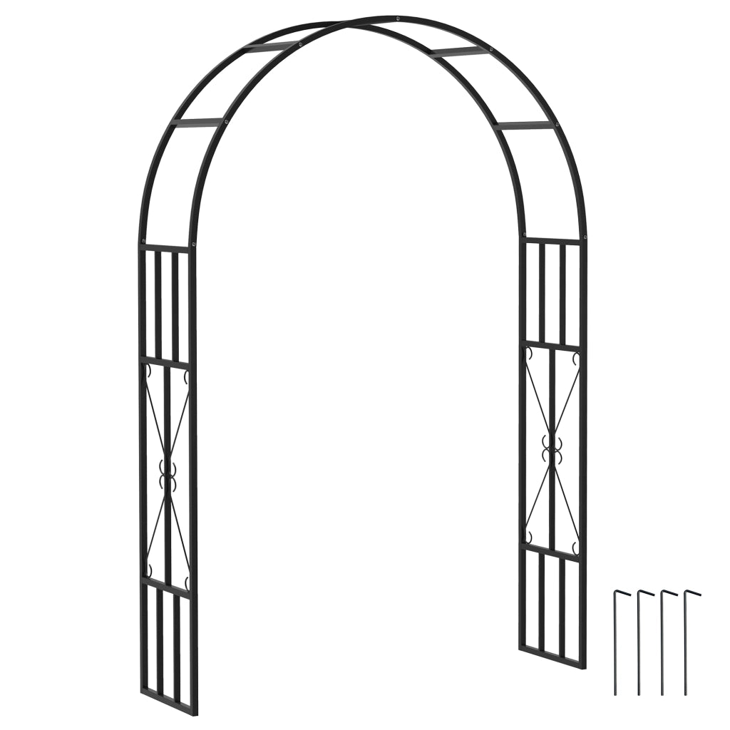 Arco da giardino in acciaio per piante rampicanti ¨C zephmum ¨C 150x40x223 cm nero