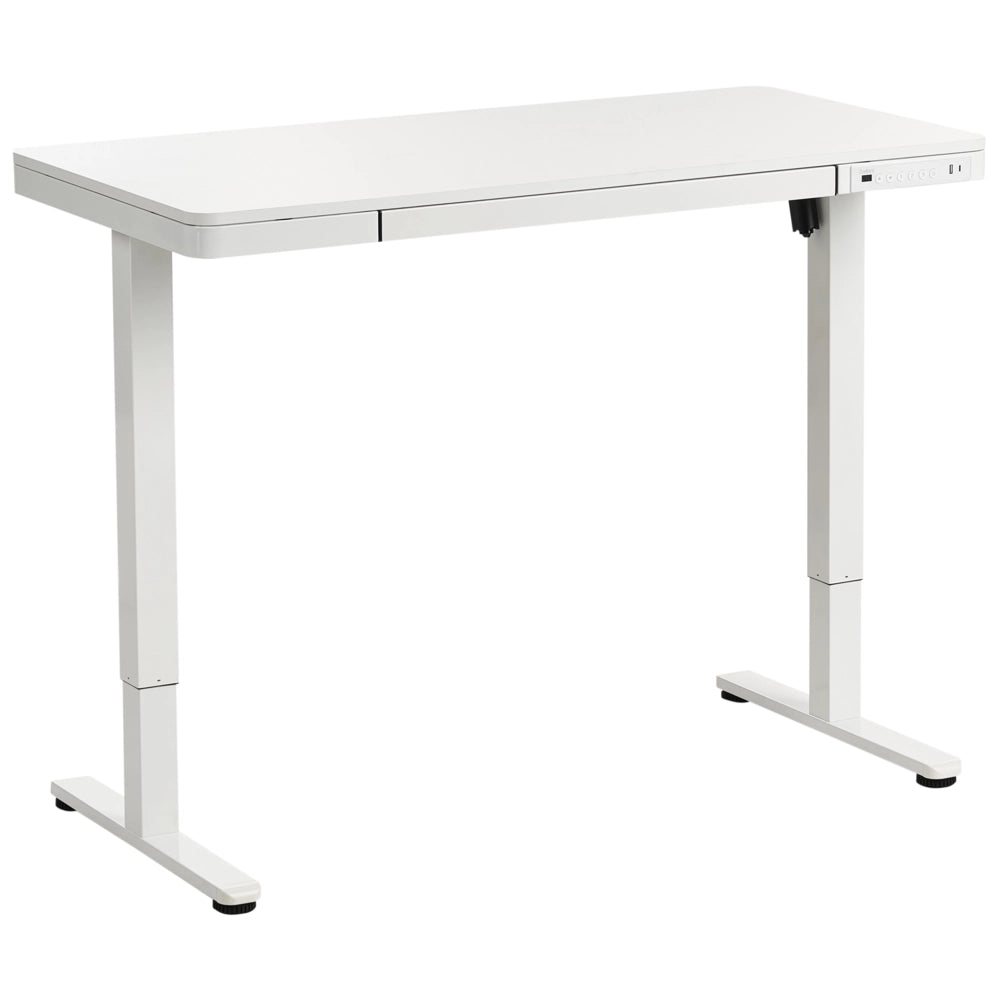 Scrivania regolabile con struttura in acciaio bianco e gambe 120 x 60 Stand and Sit Home Office Stand and Sit Design scandinavo