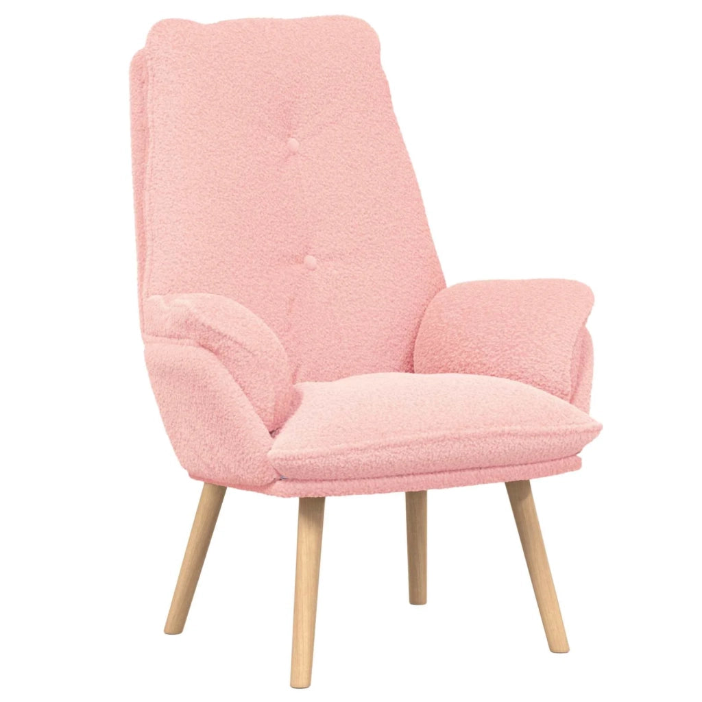 Poltrona | Sedia Relax Rosa 69 x 74 x 93 cm Tessuto Sherpa
