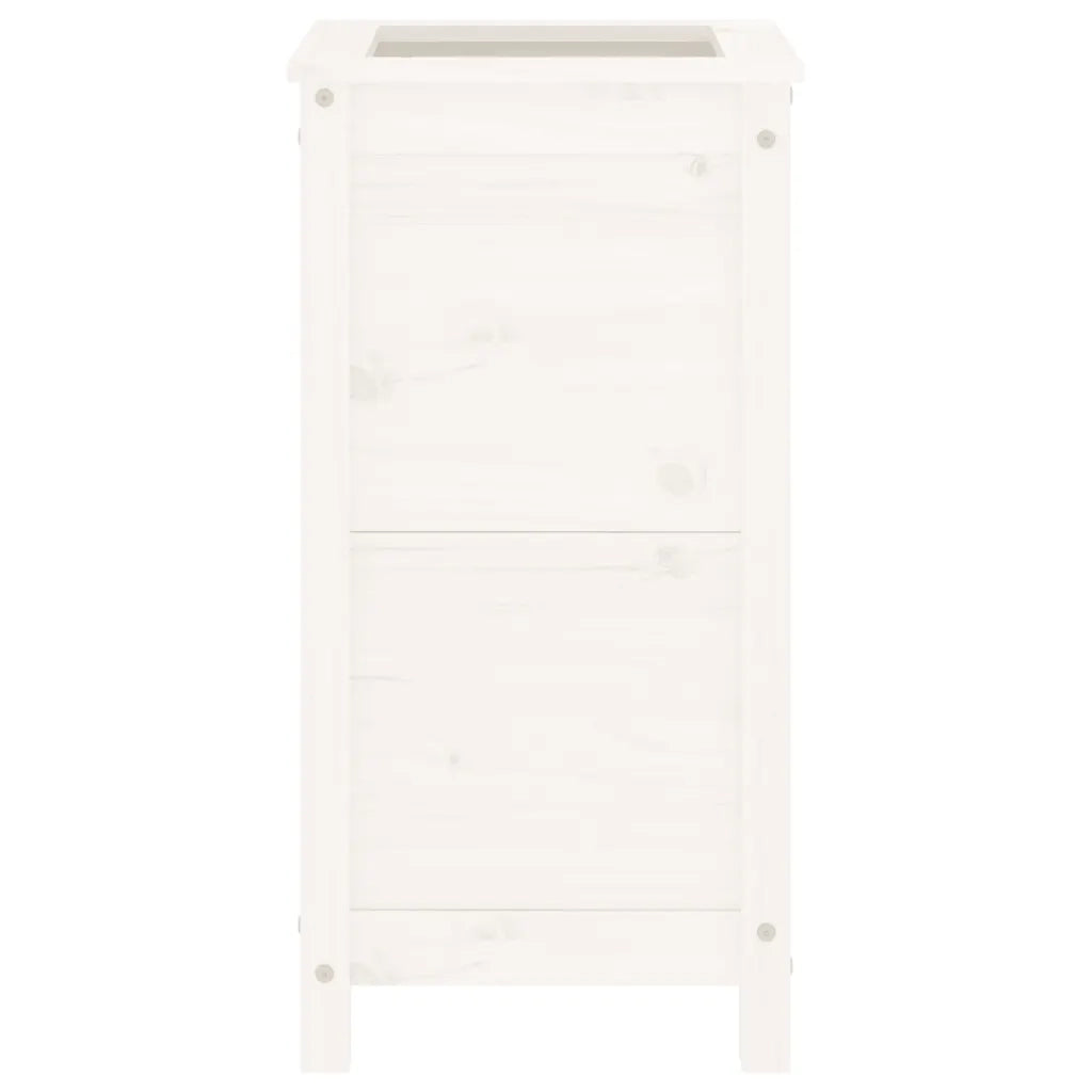 Fioriera | Cassetta per fiori | Vaso da Giardino Bianca 40x40x78 cm Legno Massello di Pino