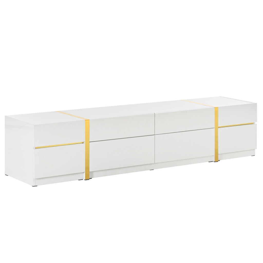 Mobile TV con Cassetti e Ante Lucido ¨C MINIMAL ¨C Bianco/Nero, Soggiorno