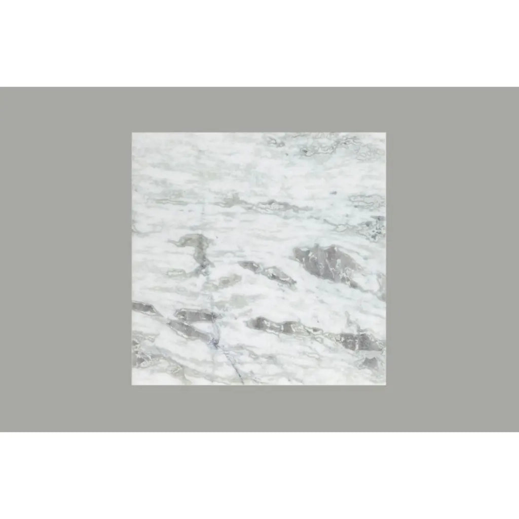 Tavolino basso VORTEX 50 cm in marmo bianco lucido con struttura in metallo nero