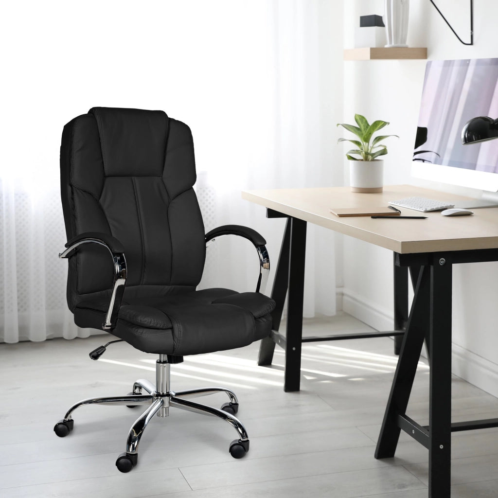 Poltrona ufficio XXL Xanthos in similpelle nero