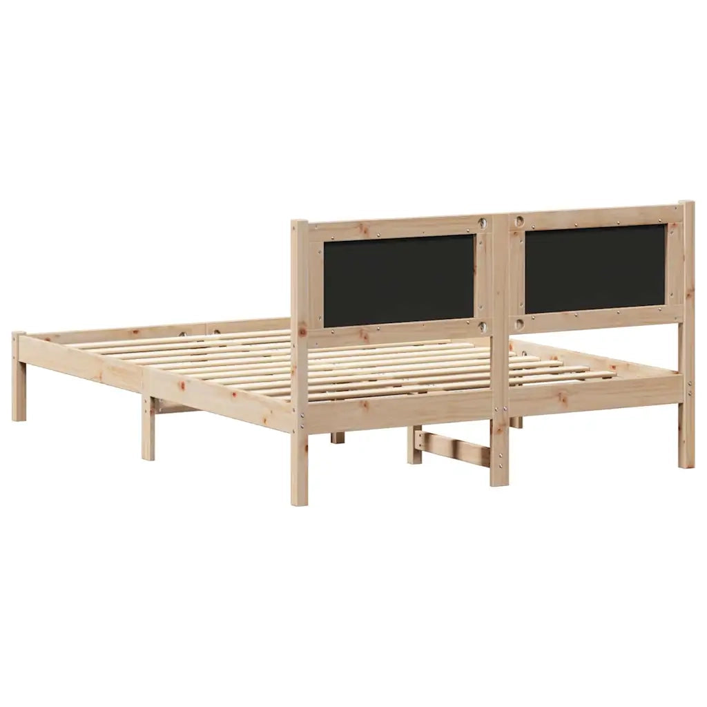 Letto con Testiera Rivestita Grigio scuro 140 x 190 cm