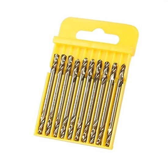 Set di Trapano a 10 pezzi - Disegno a doppia punta - M35 HSS - 1/8 pollici - Lame lunghe - Rimozione efficace del materiale - Set di Trapani