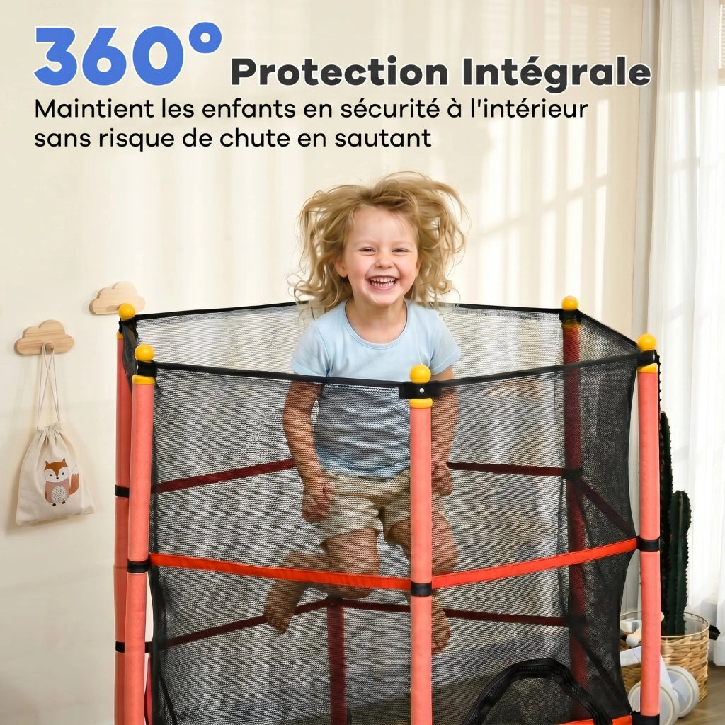 Trampolino Bambini ¨C zephmum ¨C Rosso, ? 1.63m, H 1.9m, con rete di sicurezza