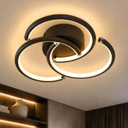 ZMH Lampada da Soffitto LED 24W 3000K Nera Anelli Moderna in Metallo per Soggiorno Ufficio Cucina Corridoio