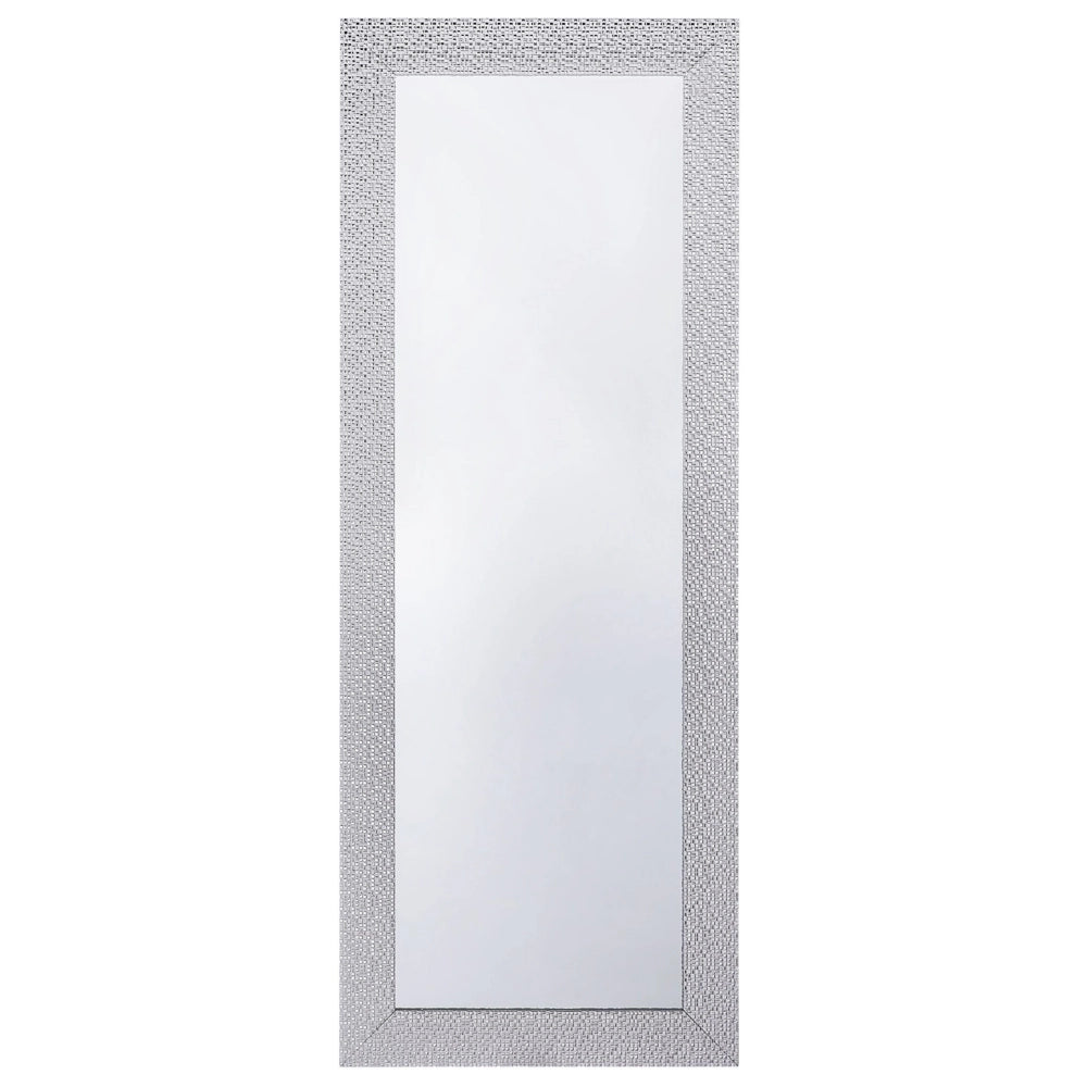 Specchio sospeso da parete argento 50 x 130 cm verticale soggiorno camera da letto comò finitura gesso