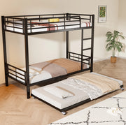 Letto a castello 204x95x160 cm con letto estraibile; metallo nero