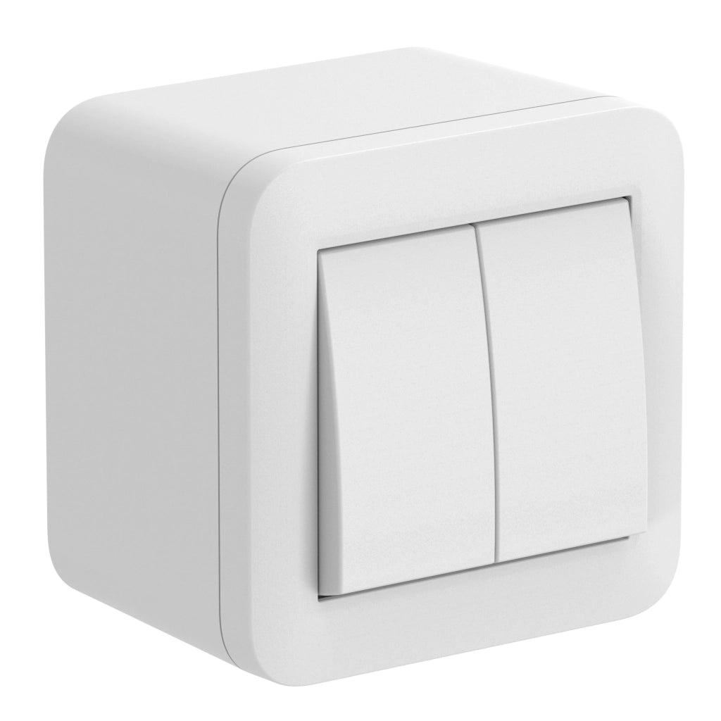 CONTENITORE 'FIXA' doppio deviatore 10A - col.bianco - ELECTRALINE