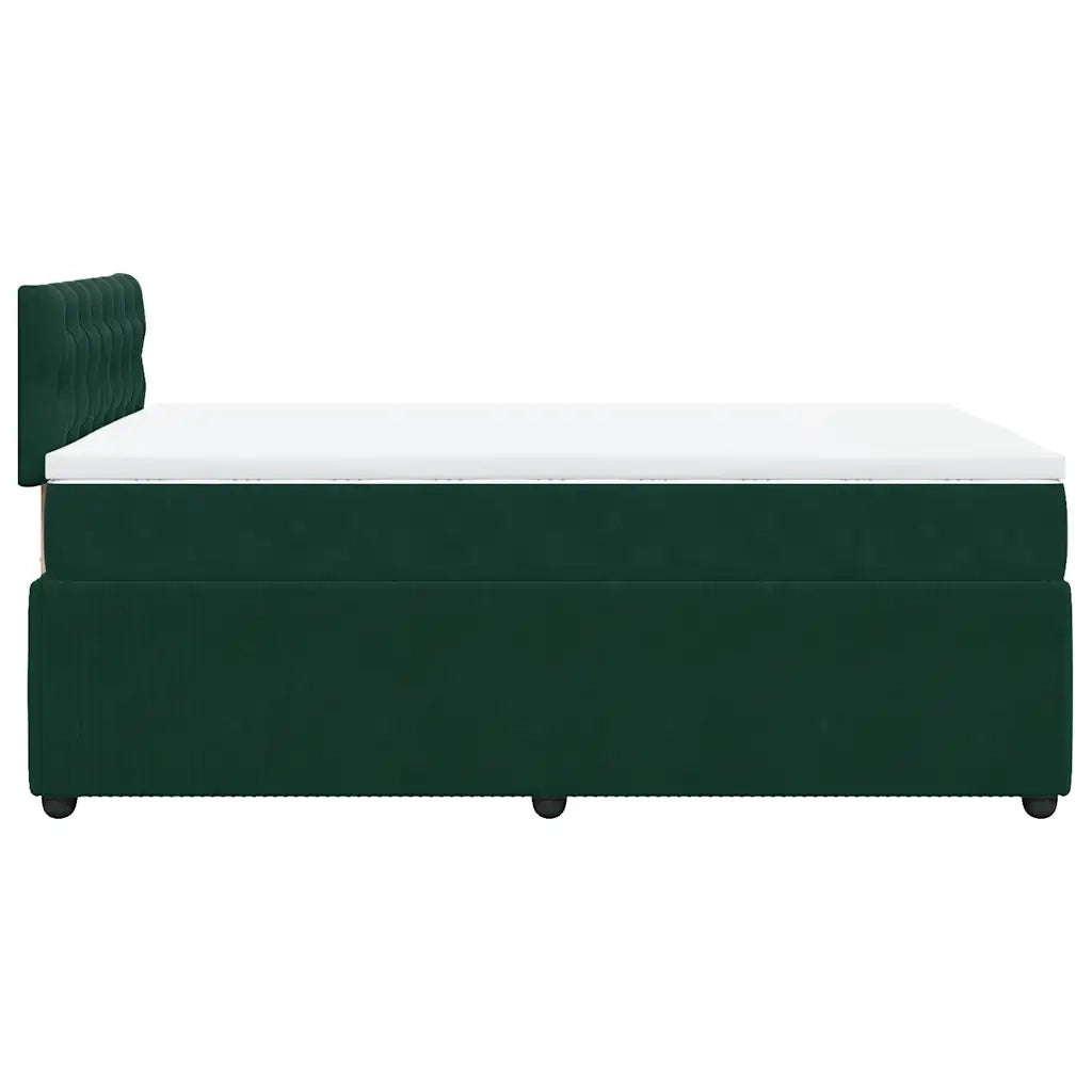 Giroletto a Molle con Materasso Verde Scuro 120x200 cm Velluto 3290019