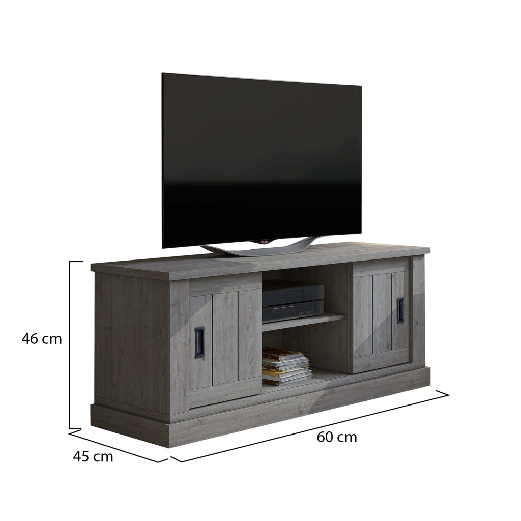 Mesola, Mobile Porta tv un Ripiano, 45x46x60h cm Grigio Rovere Grigio
