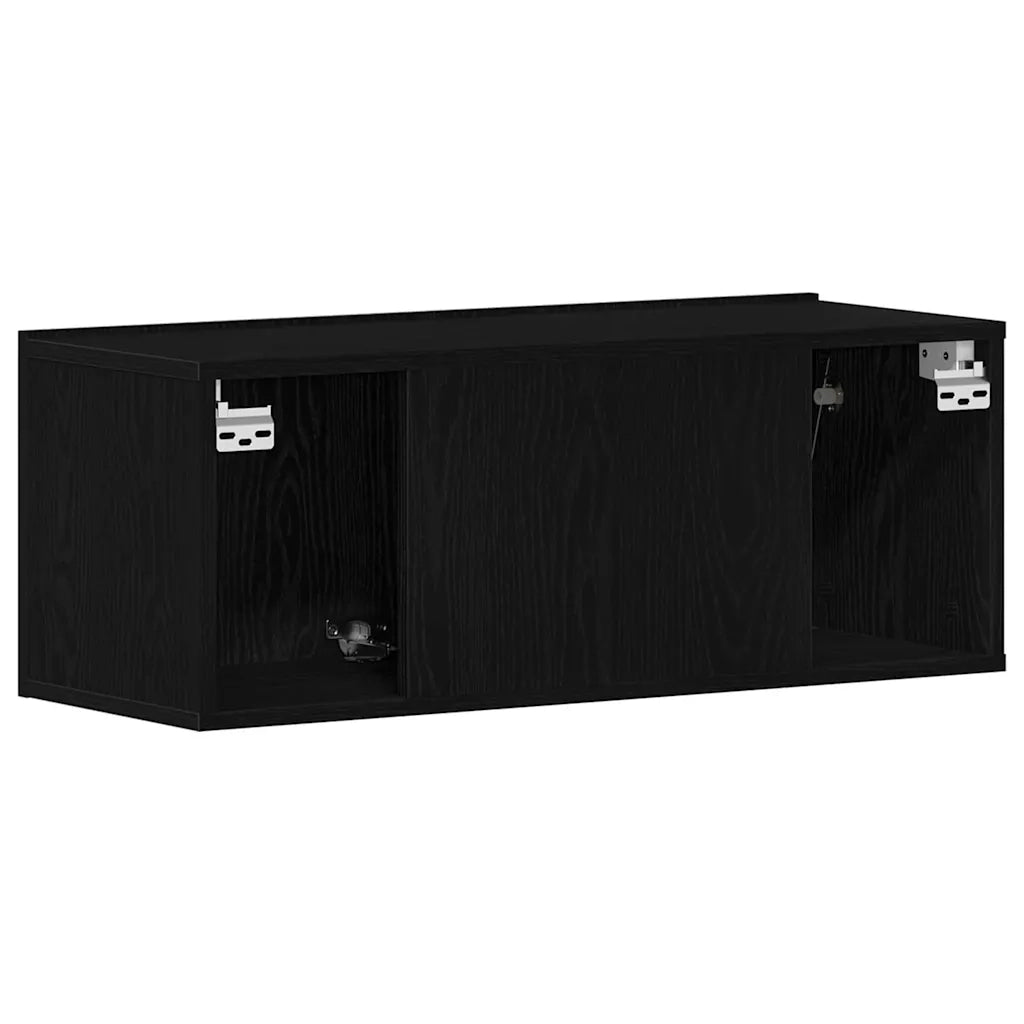Mobile TV Rovere Nero 80 x 30 x 30 cm Legno multistrato 862486