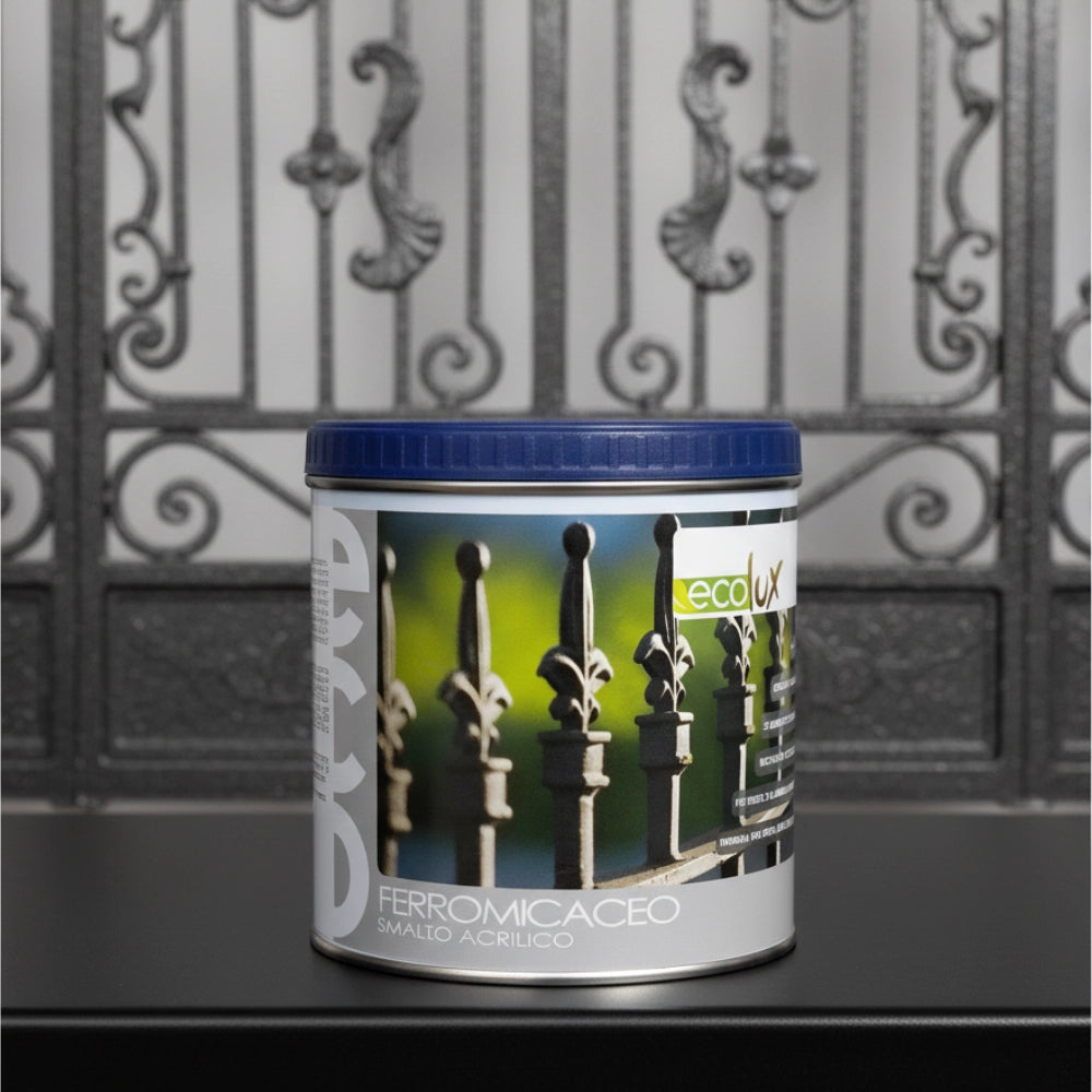 Ecolux smalto ferromicaceo antichizzante acrilico grigio scuro 8010 *** formato 0,5 l, confezione 1