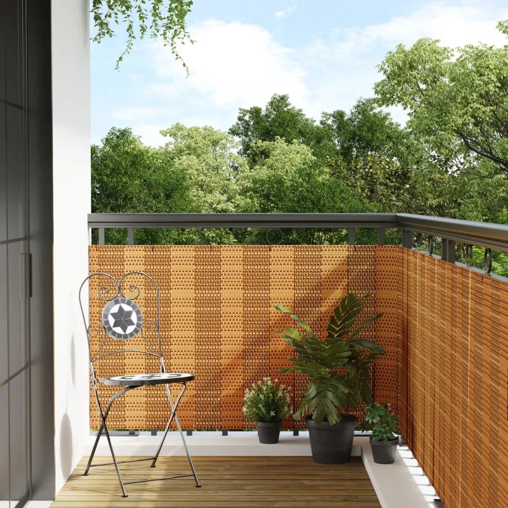 Schermo da balcone | Paravento da Balcone Marrone Chiaro 500x90 cm in Polyrattan