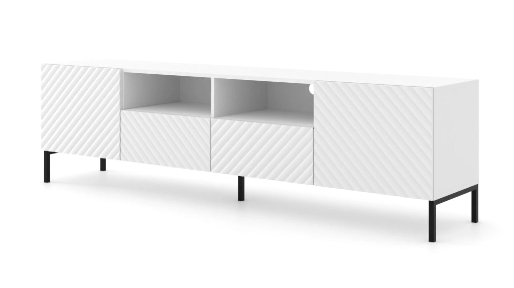 PORTA TV SURF 200 2D2S BIANCO OPACO GAMBE NERE