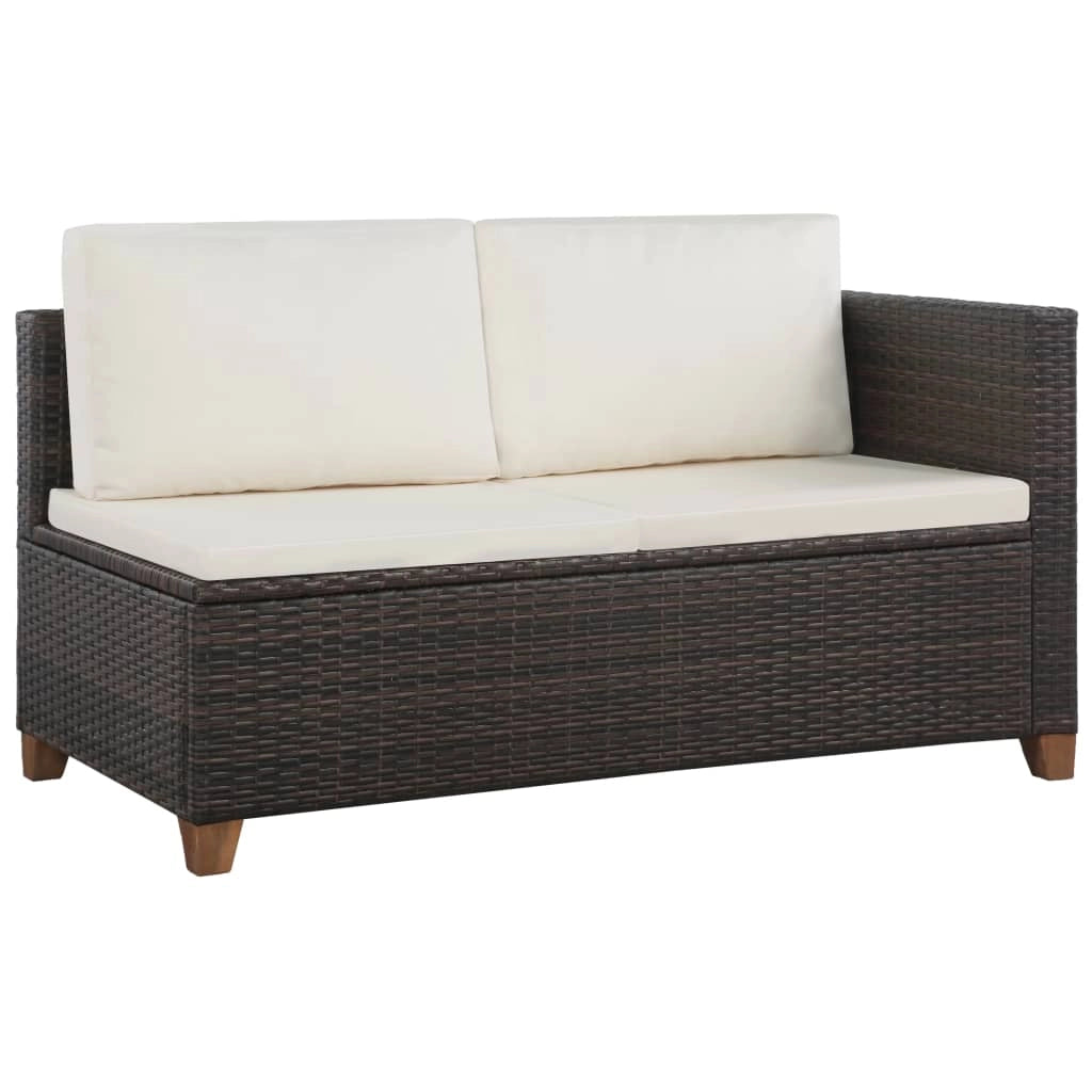 Set di mobili da giardino mobili da esterno set da 4 pezzi con cuscini resina intrecciata marrone 02_0016192