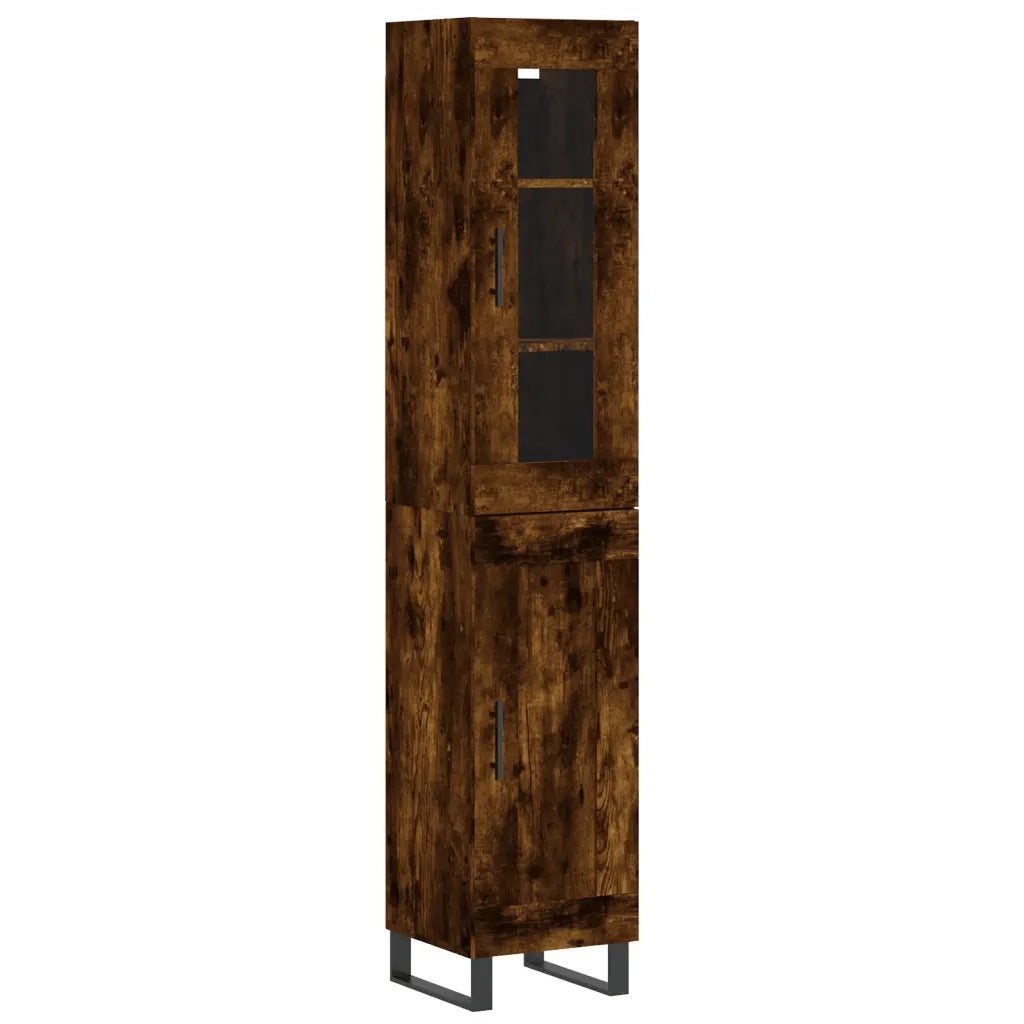 vidaXL Credenza Rovere Fumo 34,5x34x180 cm in Legno Multistrato
