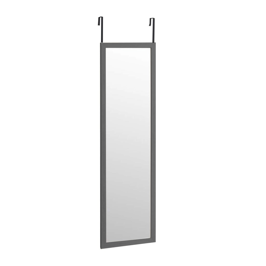 Specchio per porta grigio 125x35 cm - Cornice in MDF, leggero e facile da appendere, stile nordico
