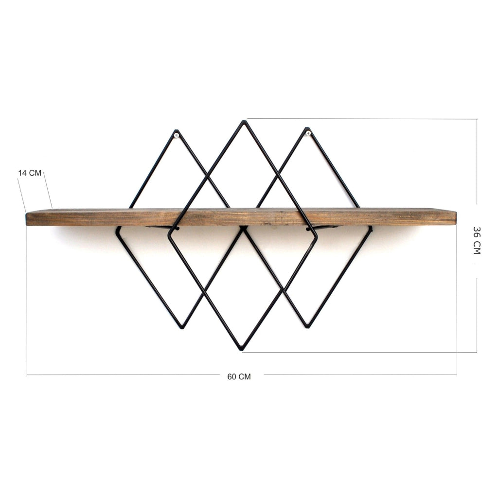 Cadeo, Mensola un Ripiano, 41x15x32h cm Marrone Noce Scuro