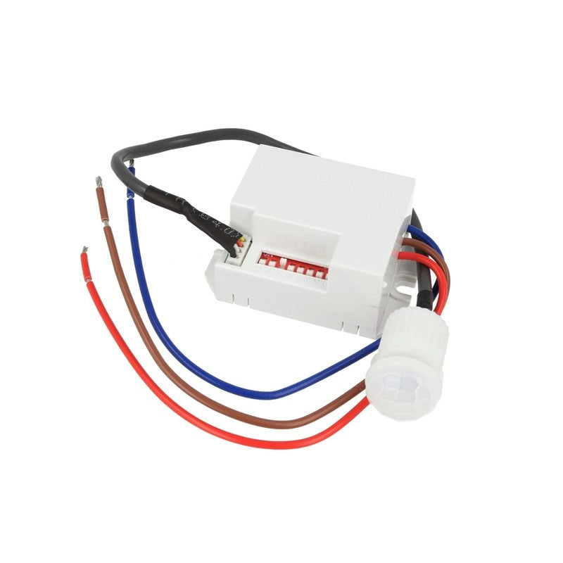 Sensore di Movimento a Infrarossi e Crepuscolare Montaggio Da Incasso Foro 12mm IP20 360 Gradi SKU-5082