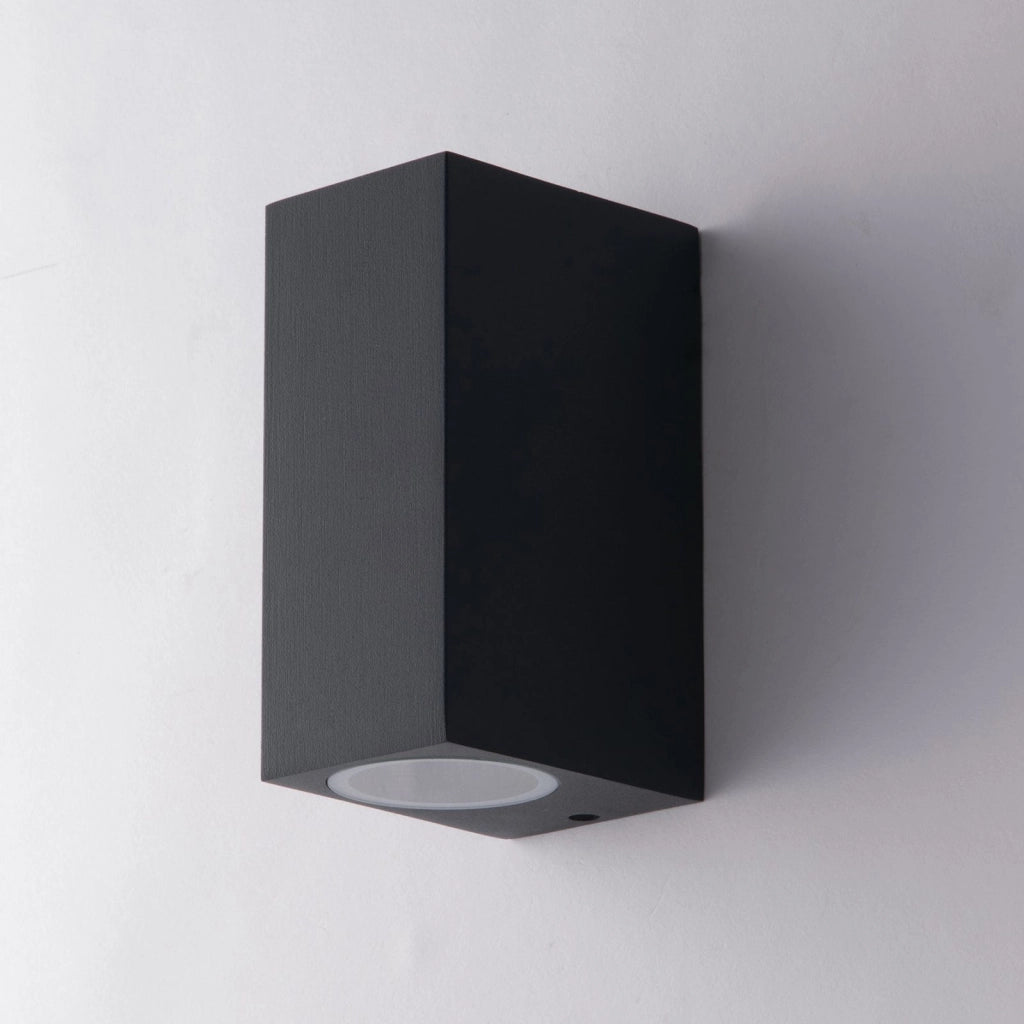 APPLIQUE BIEMISSIONE QUBO ANTRACITE 2 LUCI ATTACCO GU10 IP54 6,7X9,3X15,1CM